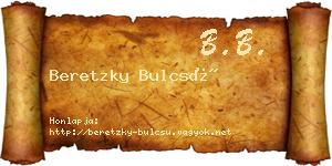 Beretzky Bulcsú névjegykártya
